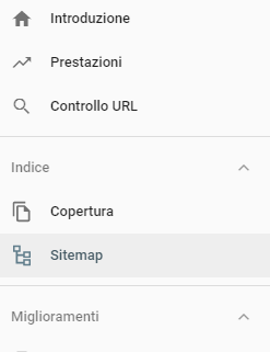 menu search console